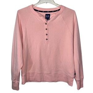 GAP Henley Sweatshirt Pink Women’s Size Large